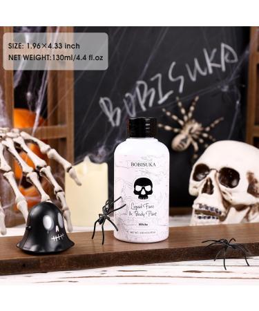 BOBISUKA White Face Body Paint - Washable Non-Toxic Makeup for Halloween Clown Skeleton Cosplay - Fast Drying Large 130ml Capacity - Buy Online on GoSupps.com