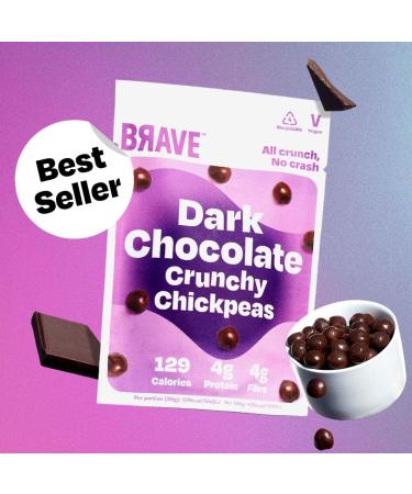  BRAVE BRAVE Roasted Chickpeas: Healthy Low-Calorie Snack - Dark Chocolate (12 packs of 30g) - Buy Online on GoSupps.com
