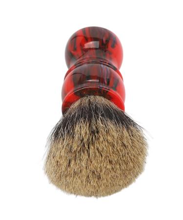 Synthetic Hair Shaving Brush with Red Resin Grip | Barber Salon Tool for Face Hair Cleaning | Best Gifts for Men & Women - Buy Online on GoSupps.com