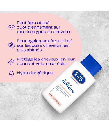 E45 Dry Scalp Shampoo 200 ml - Shampoo to relieve dry scalp with Pro Vitamin B5 to moisturize hair - Anti-dandruff shampoo - Clean and shiny hair - Free from - Buy Online on GoSupps.com