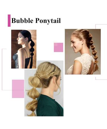Ponytail Extension - Bubble Ponytail Brooch Hair Piece with Clip | 18 (45cm) 90g Realistic Hair in White & Brown - International Shipping Available - Buy Online on GoSupps.com