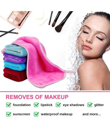 5-Pack Microfiber Makeup Removal Towels - Hypoallergenic Washable & Reusable Cleansing Cloths | Eco-Friendly Solution - Buy Online on GoSupps.com