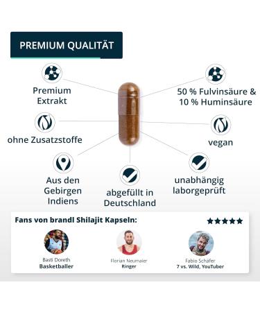 Buy brandl Shilajit Capsules - 500mg Extract with 50% Fulvic Acid & 10% Humic Acid - 120 Capsules of Original Mumijo Shilajit - Buy Online on GoSupps.com