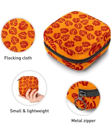 Orange Surf Leaves Sanitary Napkin Storage Bag - Menstrual Cup Pouch - Nursing Pad Holder - Portable Period Bag for Women and Teens - Multi-colored - Buy Online on GoSupps.com