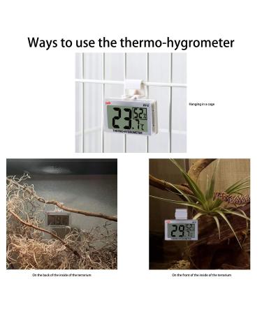 Reptile Thermo-Hygrometer Terrarium Digital Temperature Humidity Gauge for Pet Rearing Box Reptiles Tank Thermometer Hygrometer with Hook and Stick Pad - Buy Online on GoSupps.com