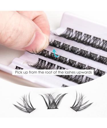 Lanciley Cluster Lashes with Eyelash Glue - Sunshine Style 60 Clusters | DIY Individual Eyelash Extensions - Super Thin Band, Reusable & Comfortable False Eyelashes | 10/12/14/15/16mm - Buy Online on GoSupps.com