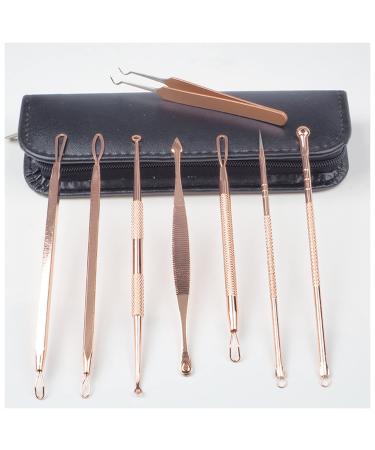 Acne needle 4/7 / 8 pieces Blackhead Remover Tool Acne Black Spots needles Pore Cleanser Vacum Comedone Pimle-Fleck-Extractor-Kit Acne needle (Size: Rose Gold 8PCs)