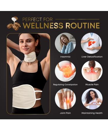 Castor Oil Wrap Kit with Premium Castor Oil and Reusable Organic Abdomen and Neck Detox Wellness Pads with Adjustable Tie Straps Easy to Use Mess Free Wellness Pack - Buy Online on GoSupps.com