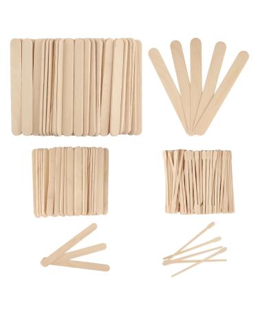 Naikudage 300 pieces of wooden spatula for hair removal different sizes wooden sticks mouthpath wood spatula wood for the production of ice cream and craft work 3 styles wood mouth spatula