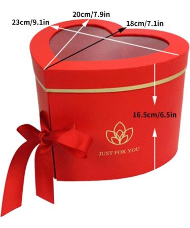 LISSO Heart Shaped Flower Box with Clear Lid - Double Layers Rotating Drawer Paper Mache Box - Luxury Gift for Florist Delivery (Black) - Buy Online on GoSupps.com