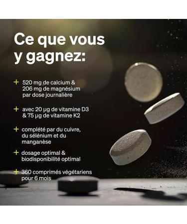 Calcium Magn sium Zinc Vitamine D3 K2 (MK7) 360 Comprim s pour 1 An Hautement Dos avec Cuivre S l nium et Mangan se Pour les Os Syst me Immunitare & Muscles Sans Additifs Test en Laboratoire - Buy Online on GoSupps.com