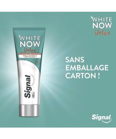 SIGNAL - White Now Detox Whitening Toothpaste - Clay & Coconut Extract - 3X whiter teeth from the first brushing - 96% natural whitening ingredients - 75ml - Buy Online on GoSupps.com