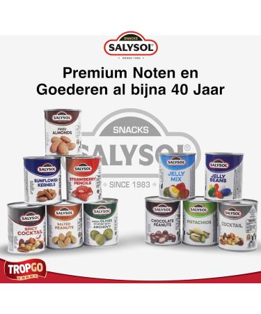 Tropgo Salysol Snacks Nut Cocktail 10 x 50g Cans Delicious Nut Mix of Almonds Hazelnuts Cashews Salted Peanuts Walnuts Roasted Corn Honey Peanuts Ideal for Care Packages - Buy Online on GoSupps.com