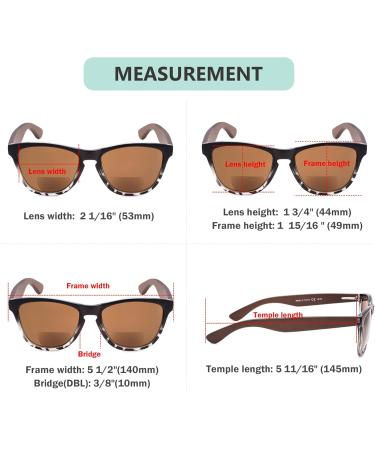 Eyekepper 7 Pack Bifocal Sunglasses for Women | Stylish Sun Reading Glasses with Wooden Temples | 2.0 Diopters - International Shipping Available - Buy Online on GoSupps.com