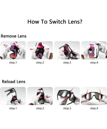 KAPVOE Polarized Cycling Glasses with 4 Interchangeable Lenses | TR90 Sports Sunglasses for Men and Women - Running Sunglasses 01 - Buy Online on GoSupps.com