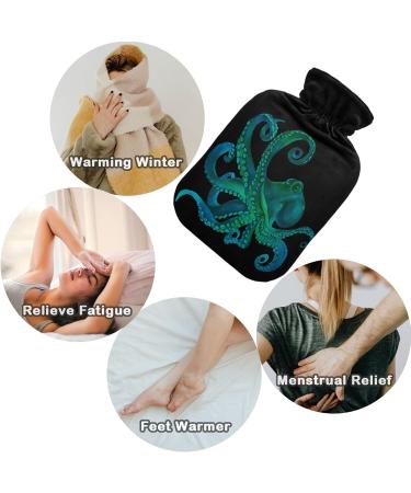 Naanle Watercolor Hot Water Bottle with Cover 1L Transparent Heat Therapy for Bed Hands & Feet | Pain Relief & Warmth - Buy Online on GoSupps.com