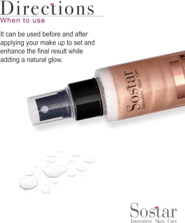 Sostar Spray Illuminateur et Hydratant - Hydratant pour la peau du visage et du corps - Lotion faciale avant et apr s le maquillage - Vaporisateur pour le soin des peaux s ches -125ml - Buy Online on GoSupps.com