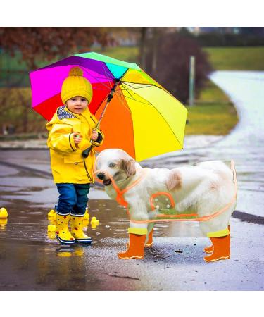 Petcute Waterproof Dog Raincoat with Hood | Transparent Breathable PVC Coat for Medium & Large Dogs - XS Orange - Buy Online on GoSupps.com
