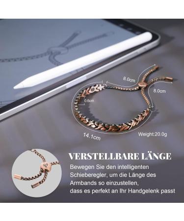 RainSo Petal-Style Copper Magnetic Therapy Bracelet for Arthritis Relief - Adjustable Length & Exclusive Packaging - Buy Online on GoSupps.com