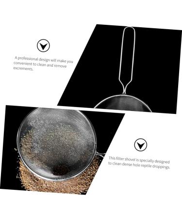 GANAZONO 3pcs Pet Sand Shovel Lizard Terrarium Fine Sand Sifter Reptile Litter Scoop Silver Stainless Steel 26x14cmx3pcs Silverx3pcs - Buy Online on GoSupps.com