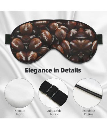 SSIMOO Double-Sided Footballs Print Eye Mask - Soft Sleep Mask for Light Blocking & Enhanced Sleep Quality - Buy Online on GoSupps.com