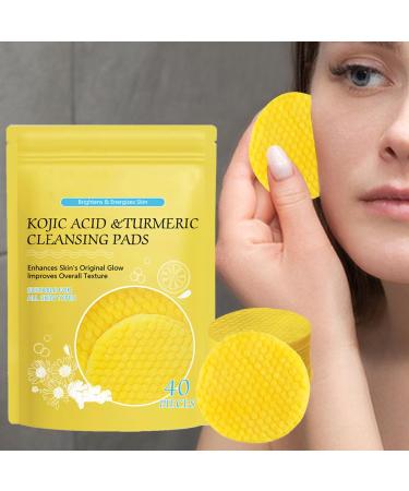 Turmeric Kojic Cleansing Pads | Turmeric Exfoliate Pads For Face | 40 Turmeric Kojic Cleansing Pads | Exfoliation Pads For Cleansing And Exfoliation
