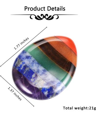 CrystalTears Chakra Worry Stone - Anxiety Relief & Healing Crystal for Stress - Pocket Palm Stone for Meditation & Reiki - Buy Online on GoSupps.com