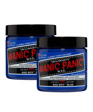 Manic Panic Bad Boy Blue Classic Creme Vegan Cruelty Free Semi Permanent Hair Dye 2 x 118ml Bad Boy Blue 118 ml (2Pack) - Buy Online on GoSupps.com