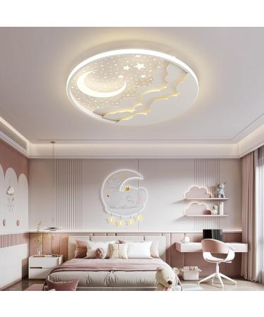 Buy Ahxiaozn LED Star Moon Ceiling Lamp for Kids | Dimmable Remote Control | 50cm White Bedroom Light | Perfect for Girls & Boys Rooms - Buy Online on GoSupps.com