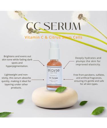 ELAYSE CC Serum with Vitamin C Advanced & Anti-Aging Formula with Hyaluronic Acid & Antioxidants (1 fl oz / 30 ml) - Buy Online on GoSupps.com