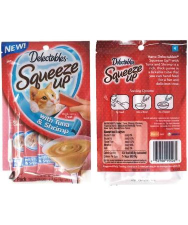 Delectables Squeeze Up Hartz Cat Treats Variety 6 Pouch Bundle of 3 Flavors 2 Pouches of Each Flavor (Tuna  Chicken  Tuna & Shrimp 2.0 oz Each) - Buy Online on GoSupps.com