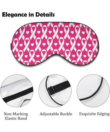 Pink Ribbon Breast Cancer Sleep Mask - Adjustable Strap Eye Cover for Men and Women - Ideal for Travel, Night, and Nap - Light Blocking Blindfold - Buy Online on GoSupps.com