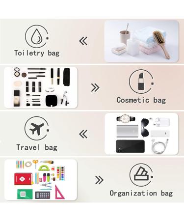 Nylon Waterproof Glam Makeup Bag | Women's Travel Organizer Pouch for Toiletries | Valentines Day Gift Cosmetics Storage (Black-Glam) - Buy Online on GoSupps.com