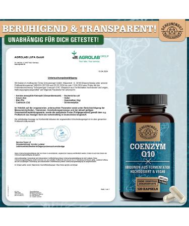 Coenzyme Q10 200mg Capsules - High Dose Ubiquinol Formula | 120 Vegan Capsules | Laboratory Tested | Scheunengut  - Buy Online on GoSupps.com