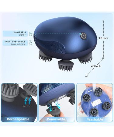 Electric Head Massager for Body & Hair Growth | IPX7 Waterproof Scalp Massager for Stress Relief | Blue Pet Massager for Dogs & Cats - Buy Online on GoSupps.com