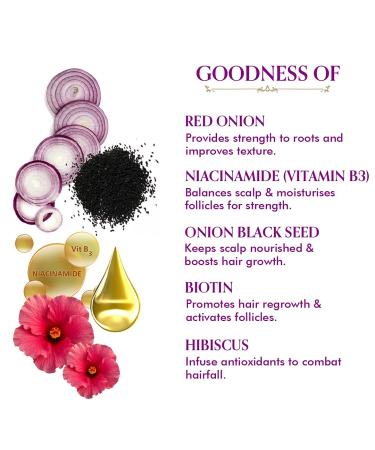 Onion Range for Dry & Frizzy Hair - Red Onion Black Seed Oil Hair Oil & Shampoo Set for Women & Men - 100ml Hair Oil + 200ml Shampoo - Buy Online on GoSupps.com