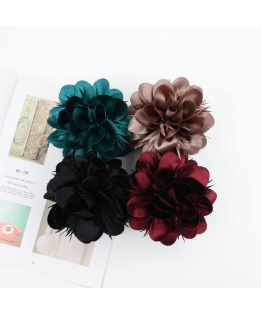 4 Pack Large Satin Rose Hair Claw Clips - Hair Accessories for Women and Girls - Buy Online on GoSupps.com