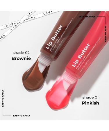 LAMEL Nourishing Lip Butter Tinted Lip Balm - Hydrating Formula with Cocoa Butter & Vitamin E - Sheer Brown Tint Moisturizing Glossy Natural Non-Sticky - 02 Brownie - 0.5 fl.oz / 15 ml - Buy Online on GoSupps.com