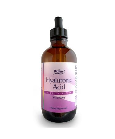 BioPure Hyaluronic Acid Liquid Solution  All Natural, Plant-Based Form of Hyaluronic Acid for Oral & Topical Use that Supports Joint Lubrication, Flexibility, and Skin Hydration, Elasticity  4 fl oz