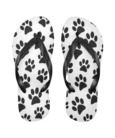 Mnsruu Paw Print Flip Flops Home Hotel Spa Bedroom Travel M for Women Men