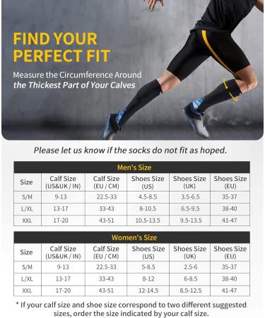 Buy Cambivo Compression Stockings for Men & Women - 2 Pairs Ideal for Running Travel Sports & Cycling | S-M Size Black & Blue - Buy Online on GoSupps.com