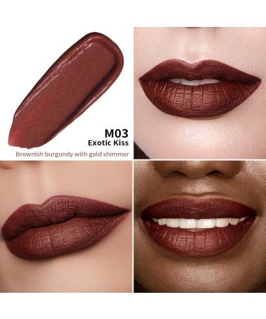 Oulac Matte Liquid Lipsticks Set - Long Lasting Waterproof Lip Stain with Vitamin E & Rose Oil - High Pigment Colors - Gluten Free & Vegan - 3PCS (M01+M03+M15) - Buy Online on GoSupps.com