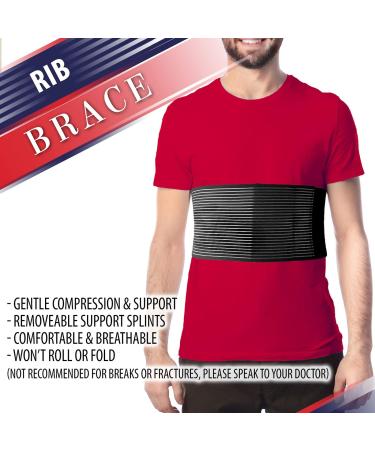 Large/XL Rib Brace Chest Binder for Rib Cage Pain Relief & Compression Support - Breathable Wrap for Men and Women with Rib Injuries (L/XL 37-48) - Buy Online on GoSupps.com