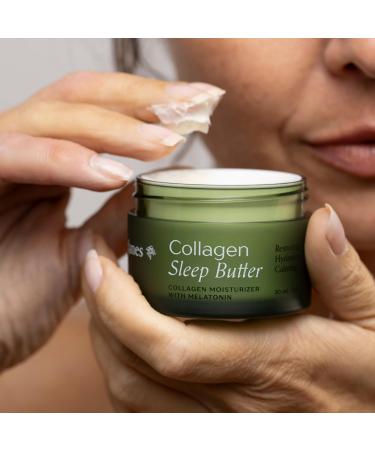 Collagen Sleep Butter Night Cream with Vegan Collagen Hyaluronic Acid & Melatonin Complex Hydrating Overnight Moisturizer for Dry or Mature Skin - Buy Online on GoSupps.com