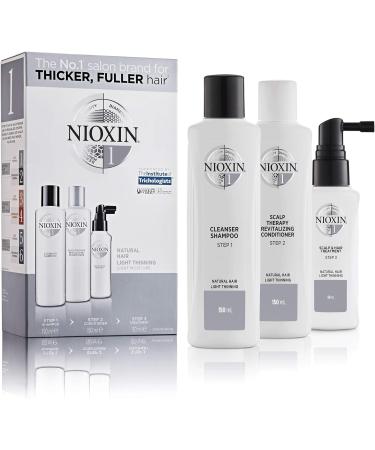 Nioxin 3-Part System | System 1 | Natural Hair with Light Thinning Hair Treatment | Scalp Therapy | Hair Thickening Treatment Shampoo + Conditioner + Scalp and hair treatment combo 3 Piece Set - Buy Online on GoSupps.com