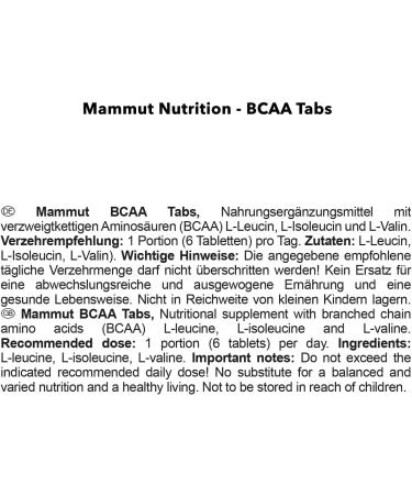 Mammut BCAA Tabs Vegan - 185.6 g | Premium Amino Acids for Muscle Recovery | International Shipping Available - Buy Online on GoSupps.com