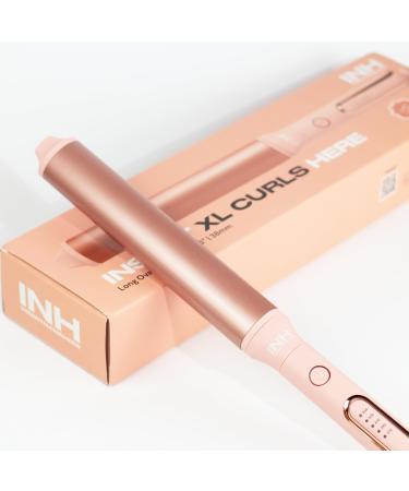 INH Hair Extra Long Oval Barrel Curling Iron with Tourmaline Ceramic Wand & Ionic Technology for Longer Looser Curls with Z-Formation | Best Hair Clamp Free Wand for Frizz Free Hollywood Blowout
