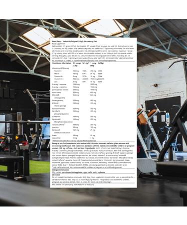 Brain Gains Switch On 2.0 Original Nootropic Brain Fuel 300 g Strawberry Kiwi - Buy Online on GoSupps.com