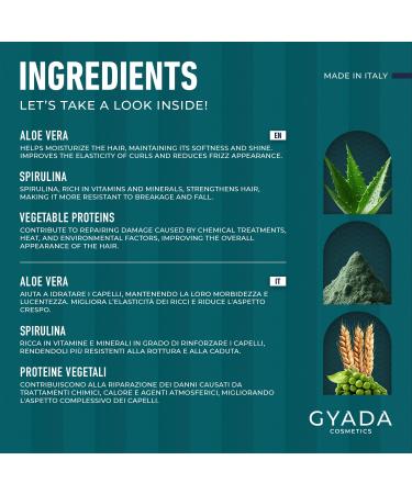 GYADA Strengthening Hair Gel with Spirulina - Define Curly & Straight Hair Prevent Breakage Vegan & Cruelty-Free - 5.07 Fl Oz - International Shipping Available - Buy Online on GoSupps.com