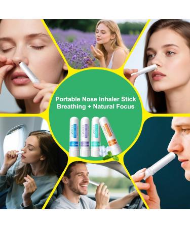 Nasal Stick(4 Pack) Portable Nasal Sticks for Daily Refreshing Pure and Natural Nasal Sticks Boost Energy Set Nose Inhaler Stick Better Breathing White 1 pack - Buy Online on GoSupps.com